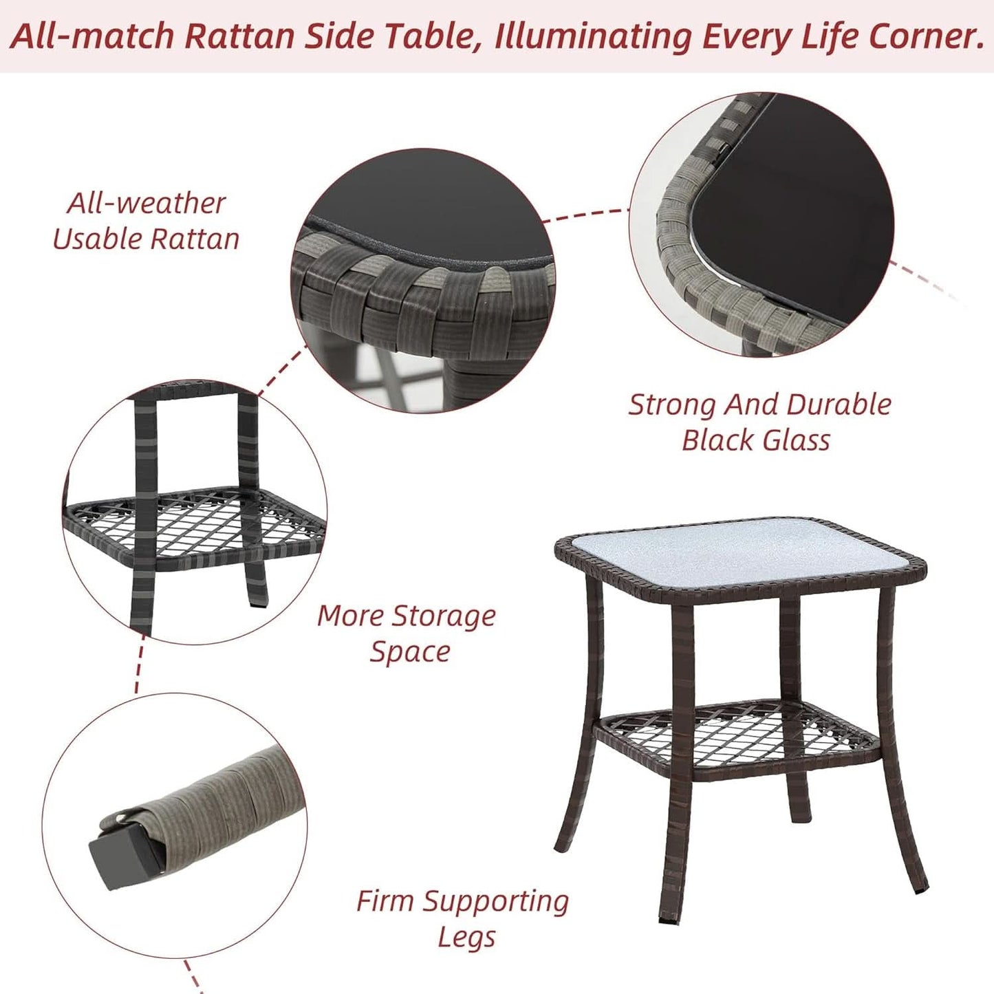 6 Piece Patio Furniture Set with Swivel Chairs