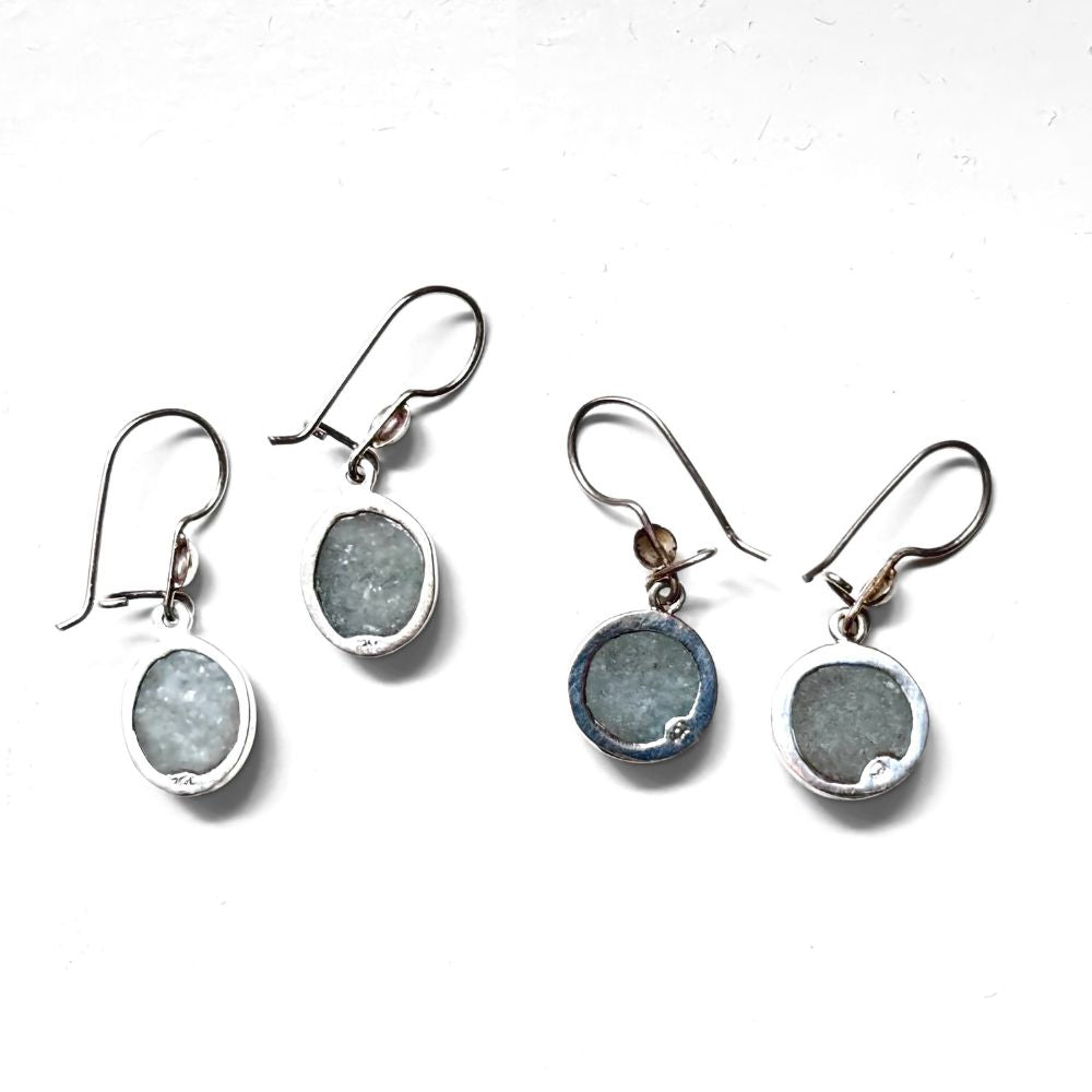 Jade and Sterling Silver Dangle Earrings