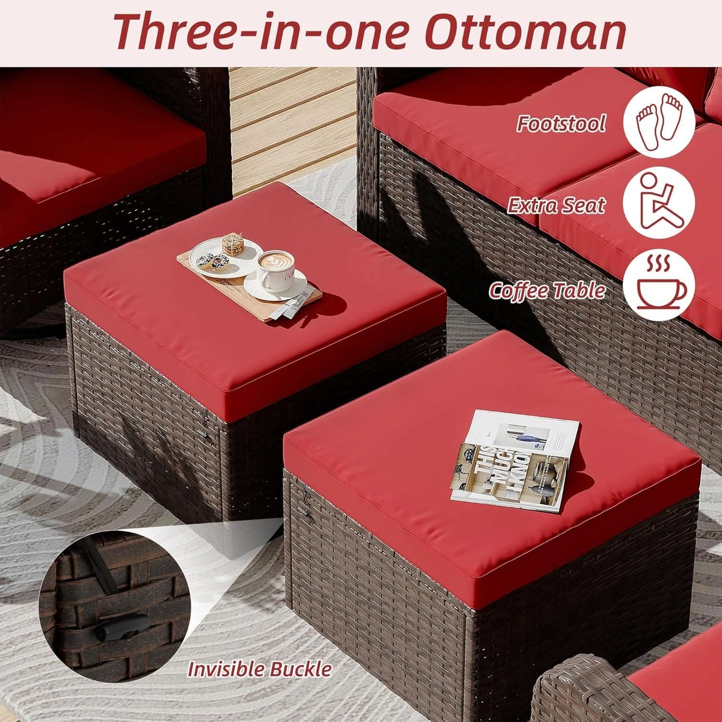 6 Piece Patio Furniture Set with Swivel Chairs