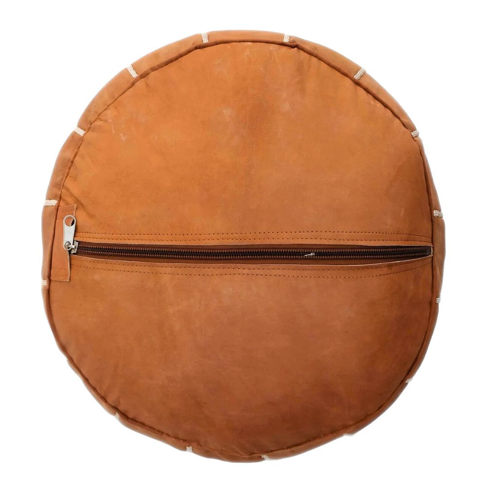 Moroccan Leather Pouf