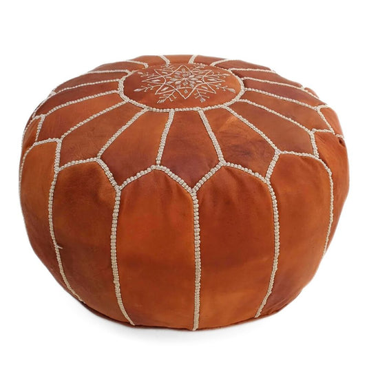 Moroccan Leather Pouf