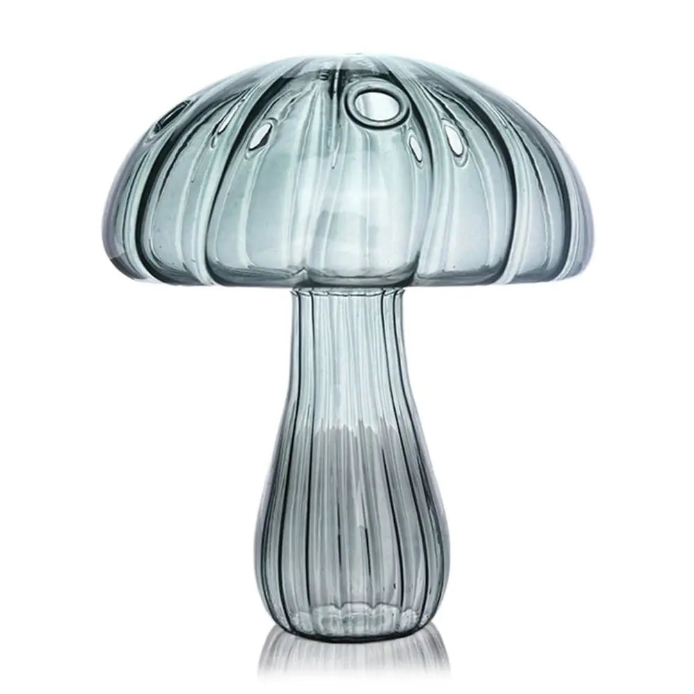 DecorBites™ Glass Mushroom-Shaped Vase for Home Decor