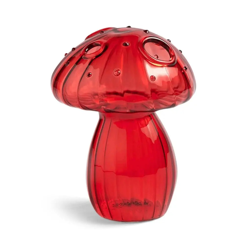DecorBites™ Glass Mushroom-Shaped Vase for Home Decor