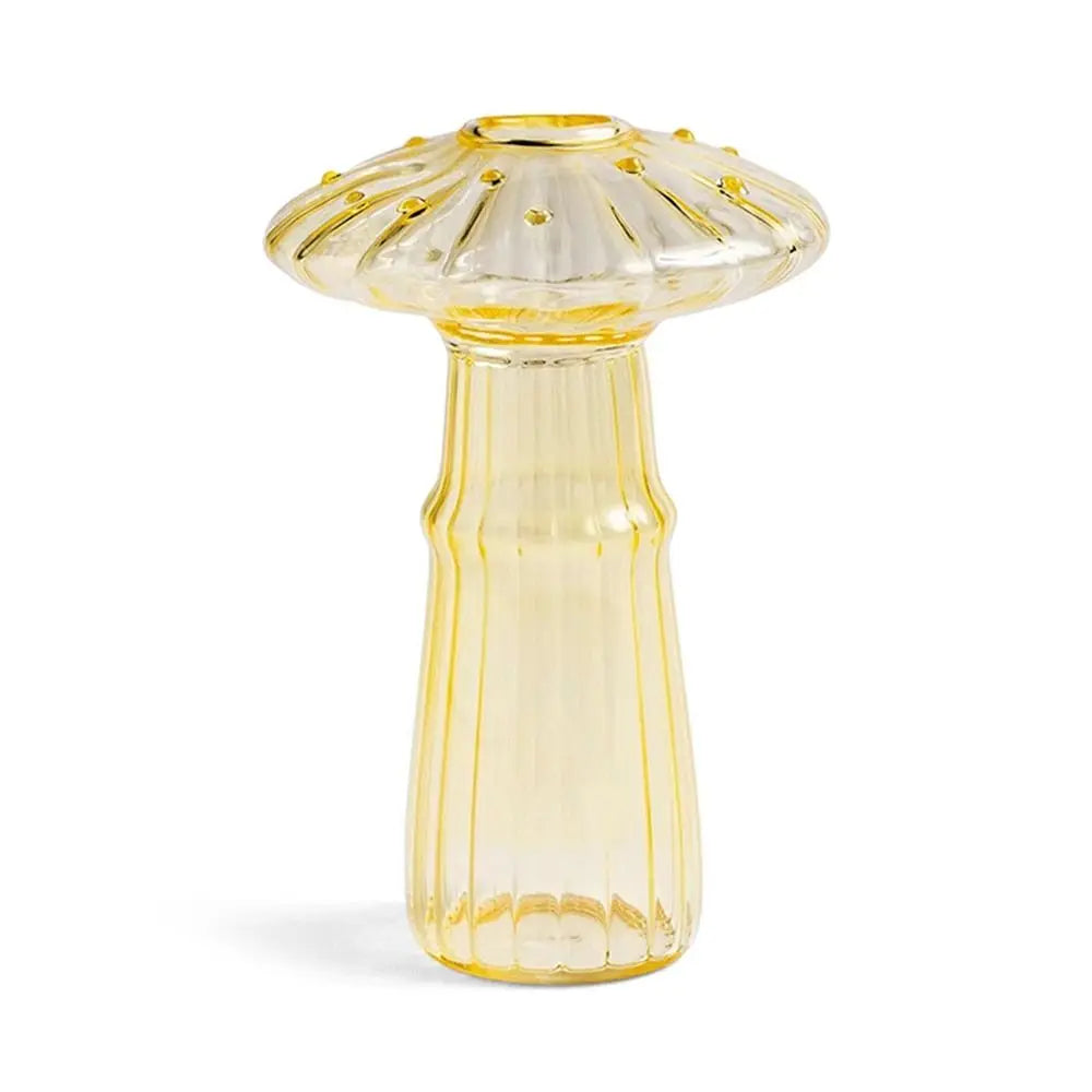 DecorBites™ Glass Mushroom-Shaped Vase for Home Decor