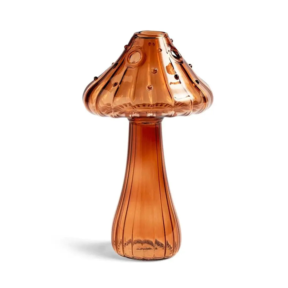 DecorBites™ Glass Mushroom-Shaped Vase for Home Decor