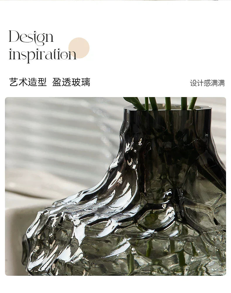 DecorBites™ Nordic Frosting Glass Vase - Modern Home Decor