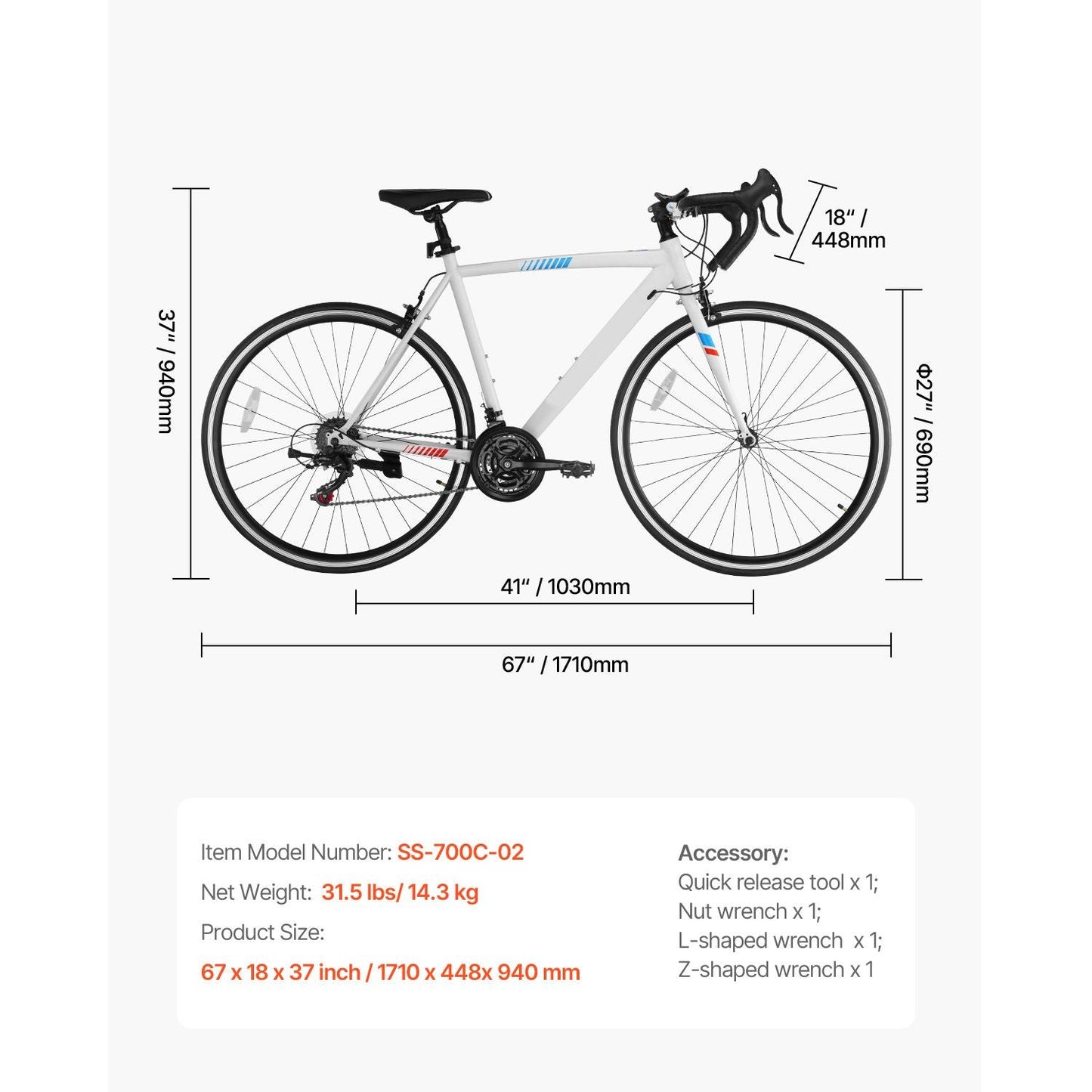 Road Bike, 700C Wheels Racing Bike, SHIMANO 21 Speeds Drivetrain City Commuter Road Bicycle, Urban Adult Sport Bicycle with Carbon Steel Frame, Drop Bar, Caliper Brake, for Men and Women