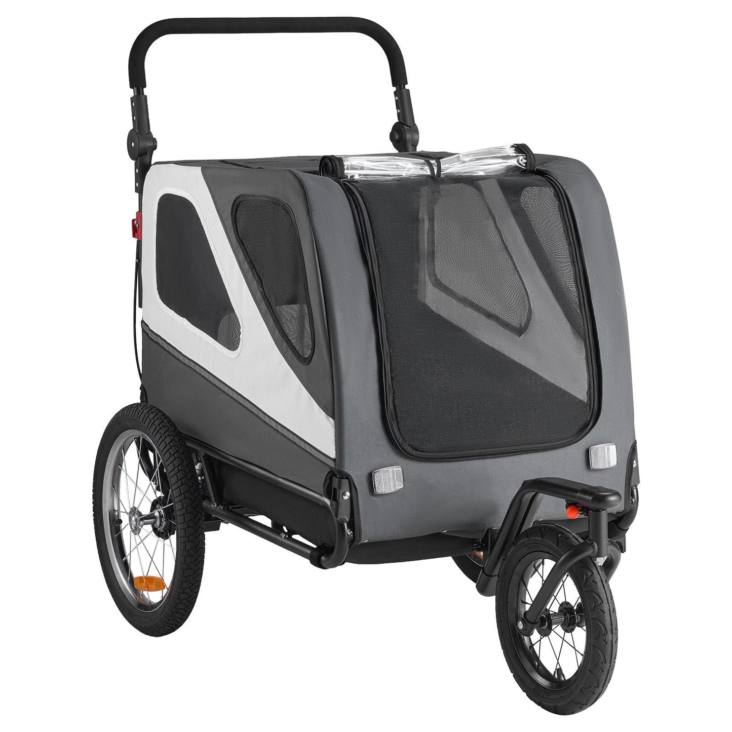 Dog Bike Trailer, Supports up to 100 lbs, 2-in-1 Pet Stroller Cart Bicycle Carrier for Small & Large Dogs, Easy Folding Frame with Quick Release Wheel, Universal Bicycle Coupler, Internal Leash