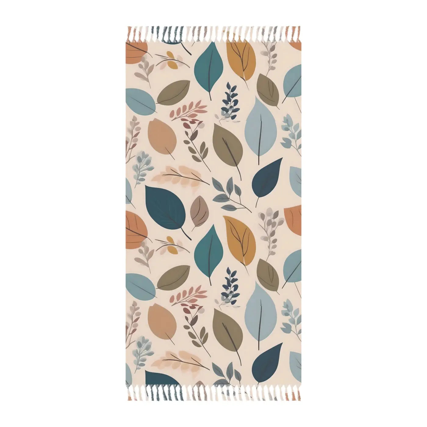 Boho Beach Cloth Leaves Pattern Soft Polyester - DipaliZ