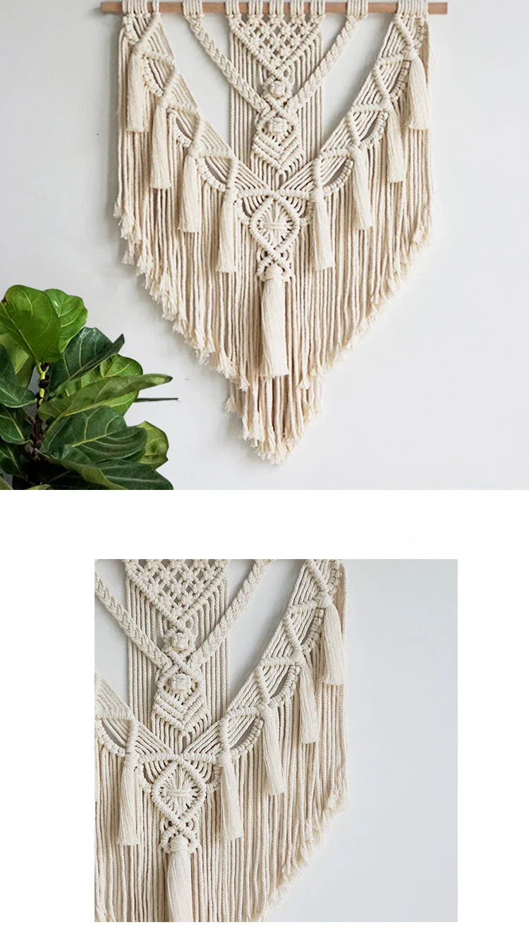 DecorBites™ Macrame Woven Wall Hanging Boho Home Chic Bohemian Geometric Art Decor Beautiful Apartment Dorm Room Decoration Tapestry