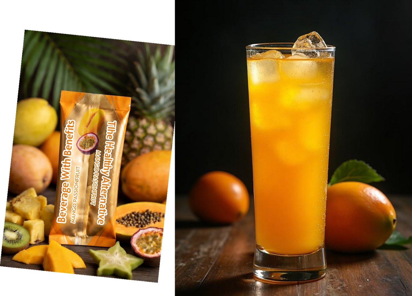 Mango Passionfruit 12 Count Mushroom Infused Clean Hydration Powder Sticks